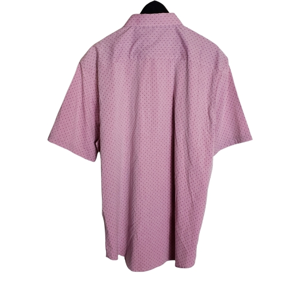 Craft & Flow Pink Navy Blue Flip Cuff Button Up Shirt XL Short Sleeve Casual NWT - Picture 7 of 12